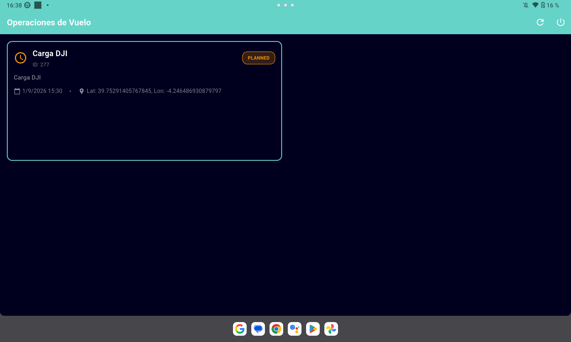 Lista de operaciones de vuelo en ZephyrOS® Rover